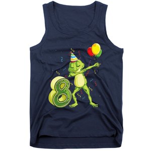 Funny Dab Frog 8th Birthday Eight 8 Years Old Bday Tank Top