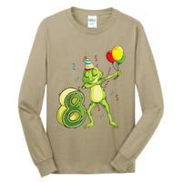 Funny Dab Frog 8th Birthday Eight 8 Years Old Bday Tall Long Sleeve T-Shirt