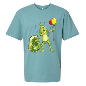 Funny Dab Frog 8th Birthday Eight 8 Years Old Bday Sueded Cloud Jersey T-Shirt