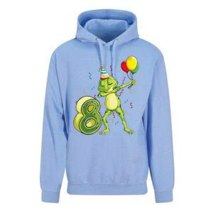 Funny Dab Frog 8th Birthday Eight 8 Years Old Bday Unisex Surf Hoodie