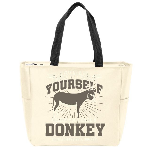 Funny Donkey Zip Tote Bag