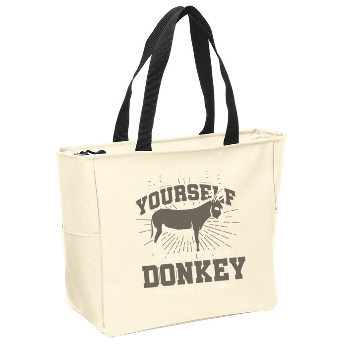 Funny Donkey Zip Tote Bag