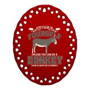 Funny Donkey Ceramic Oval Ornament