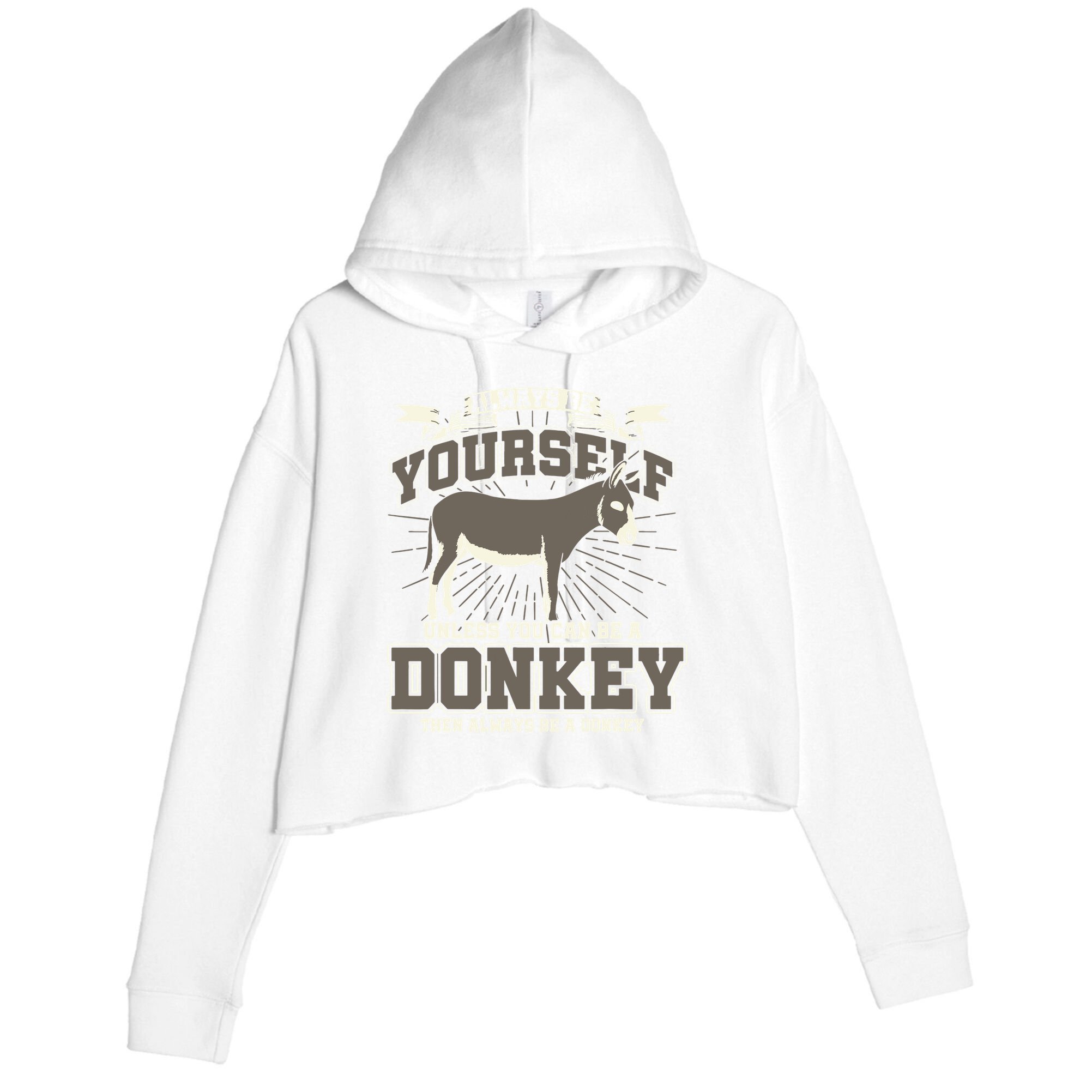 Funny Donkey Crop Fleece Hoodie