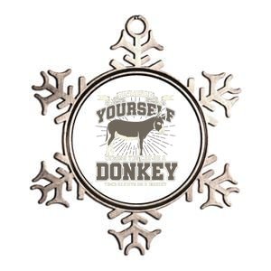 Funny Donkey Metallic Star Ornament