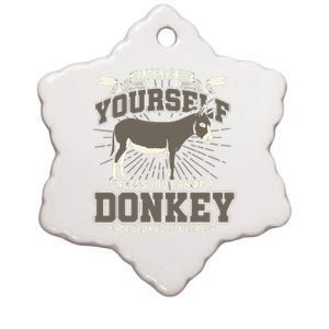 Funny Donkey Ceramic Star Ornament