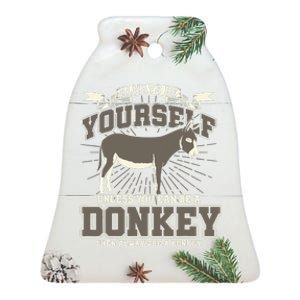 Funny Donkey Ceramic Bell Ornament