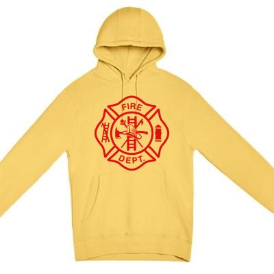 Fire Departt Fire Firefighter Emblem Halloween Costume Gift Premium Pullover Hoodie