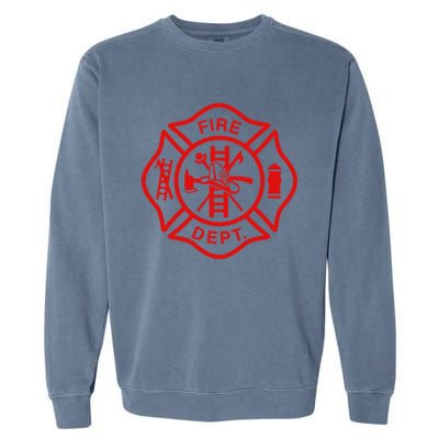 Fire Departt Fire Firefighter Emblem Halloween Costume Gift Garment-Dyed Sweatshirt