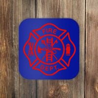 Fire Departt Fire Firefighter Emblem Halloween Costume Gift Coaster