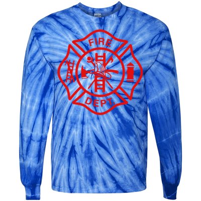 Fire Departt Fire Firefighter Emblem Halloween Costume Gift Tie-Dye Long Sleeve Shirt