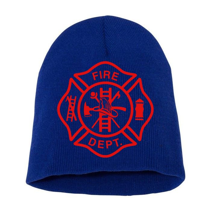 Fire Departt Fire Firefighter Emblem Halloween Costume Gift Short Acrylic Beanie