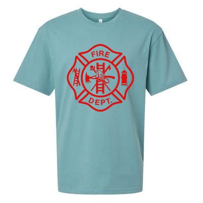 Fire Departt Fire Firefighter Emblem Halloween Costume Gift Sueded Cloud Jersey T-Shirt