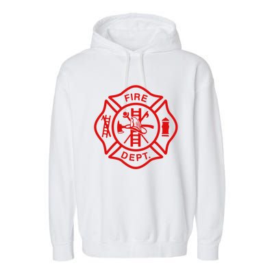 Fire Departt Fire Firefighter Emblem Halloween Costume Gift Garment-Dyed Fleece Hoodie