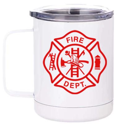 Fire Departt Fire Firefighter Emblem Halloween Costume Gift 12 oz Stainless Steel Tumbler Cup