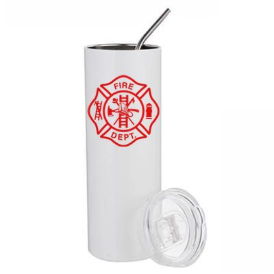 Fire Departt Fire Firefighter Emblem Halloween Costume Gift Stainless Steel Tumbler