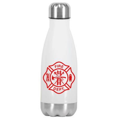 Fire Departt Fire Firefighter Emblem Halloween Costume Gift Stainless Steel Insulated Water Bottle