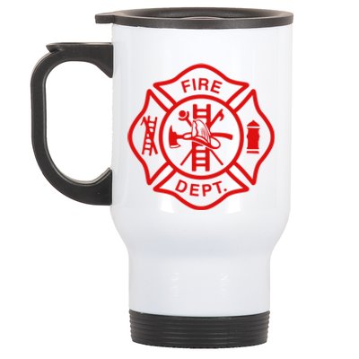 Fire Departt Fire Firefighter Emblem Halloween Costume Gift Stainless Steel Travel Mug