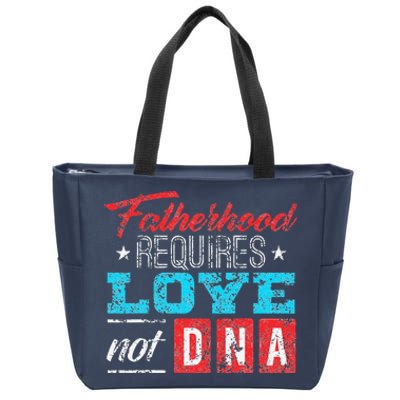 Father's Day For Stepdad Stepfather Love Not DNA Gift Zip Tote Bag