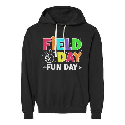 Field Day Fun Day Funny For Teacher Field Day 2025 Garment-Dyed Fleece Hoodie