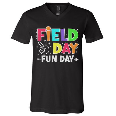 Field Day Fun Day Funny For Teacher Field Day 2025 V-Neck T-Shirt