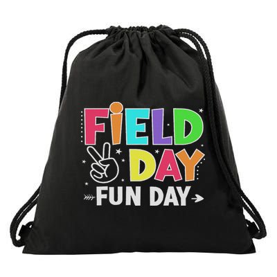Field Day Fun Day Funny For Teacher Field Day 2025 Drawstring Bag