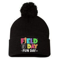 Field Day Fun Day Funny For Teacher Field Day 2025 Pom Pom 12in Knit Beanie