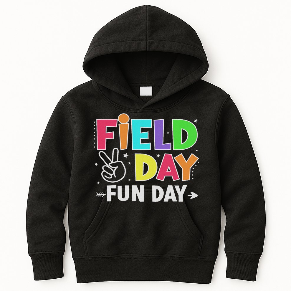 Field Day Fun Day Funny For Teacher Field Day 2025 Kids Hoodie
