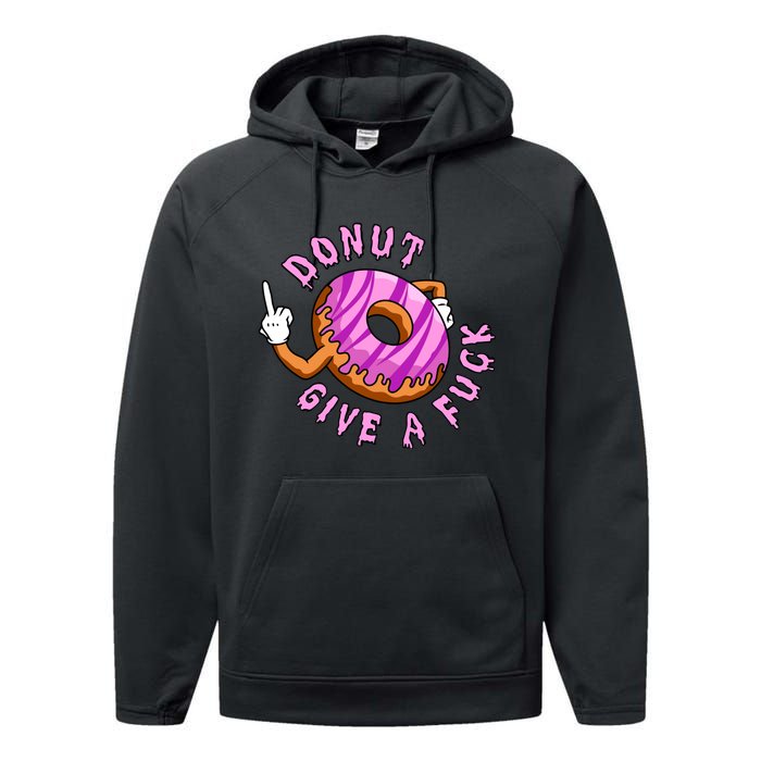 Funny Doughnut Funny Donut Performance Fleece Hoodie