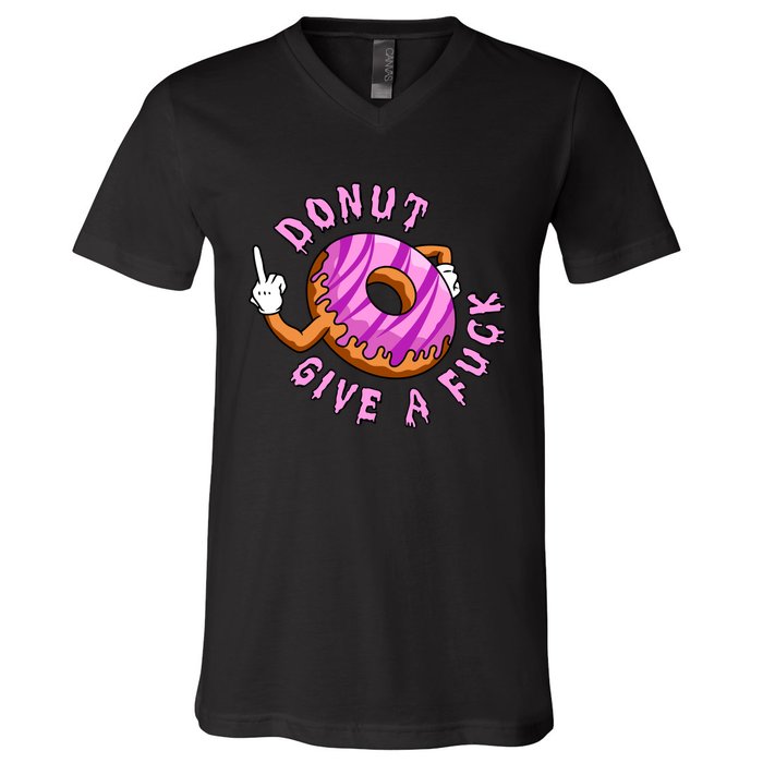 Funny Doughnut Funny Donut V-Neck T-Shirt