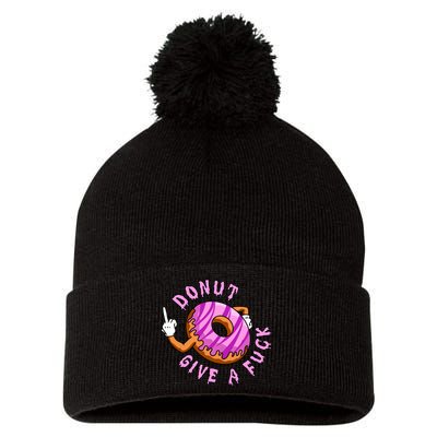 Funny Doughnut Funny Donut Pom Pom 12in Knit Beanie