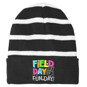 Field Day Fun Day Last Day Of School Teacher Student Striped Beanie with Solid Band