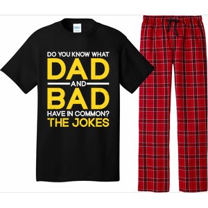 Fathers Day Funny Dad And Bad Common The Jokes Dad Jokes Gift Pajama Set