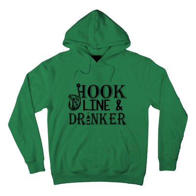 Father's Day Fishing Hook Line And Drinker Gift Fishing Dad Hoodie