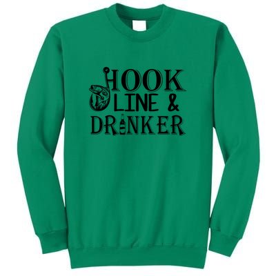 Father's Day Fishing Hook Line And Drinker Gift Fishing Dad Sweatshirt