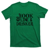 Father's Day Fishing Hook Line And Drinker Gift Fishing Dad T-Shirt