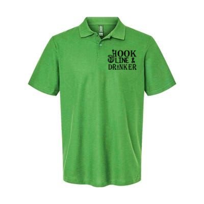 Father's Day Fishing Hook Line And Drinker Gift Fishing Dad Softstyle Adult Sport Polo