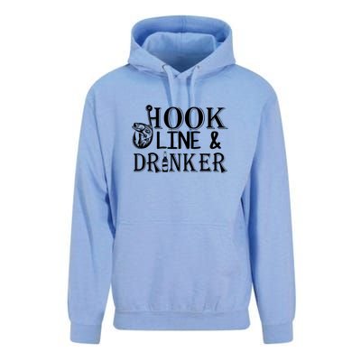 Father's Day Fishing Hook Line And Drinker Gift Fishing Dad Unisex Surf Hoodie