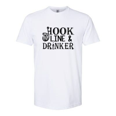 Father's Day Fishing Hook Line And Drinker Gift Fishing Dad Softstyle CVC T-Shirt