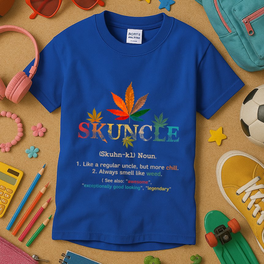 FatherS Day Funny Retro Vintage Uncle Wear Skuncle Skunkle Gift Kids T-Shirt