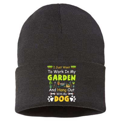 Funny dog For Gardener Garden Gardening dog Lovers Garden Sustainable Knit Beanie