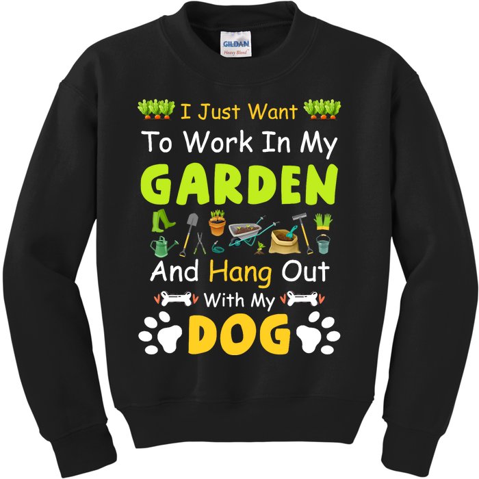 Funny dog For Gardener Garden Gardening dog Lovers Garden Kids Sweatshirt