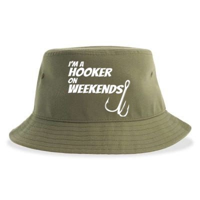 FatherS Day Funny Fishing Dad Joke Fish Hooks Gift Sustainable Bucket Hat