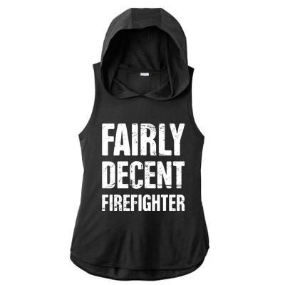 Fairly Decent Firefighter Ladies PosiCharge Tri-Blend Wicking Draft Hoodie Tank