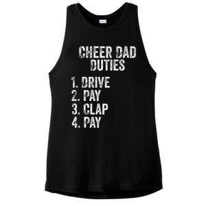 Fathers Day Funny Cheer Dad Duties Drive Pay Clap Ladies PosiCharge Tri-Blend Wicking Tank