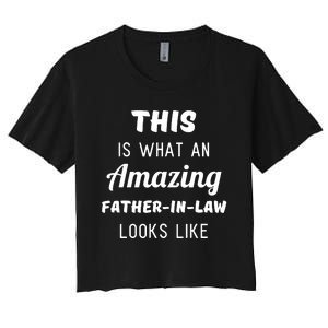 Funny Dad Fathers Day Gift From Daughter Son In Law Women's Crop Top Tee