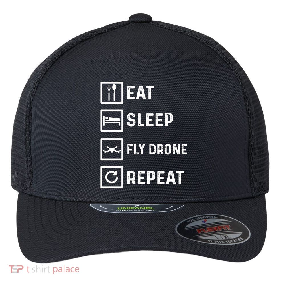 Funny Drone Flying Day Design Drones Pilot Gift Flexfit Unipanel Trucker Cap