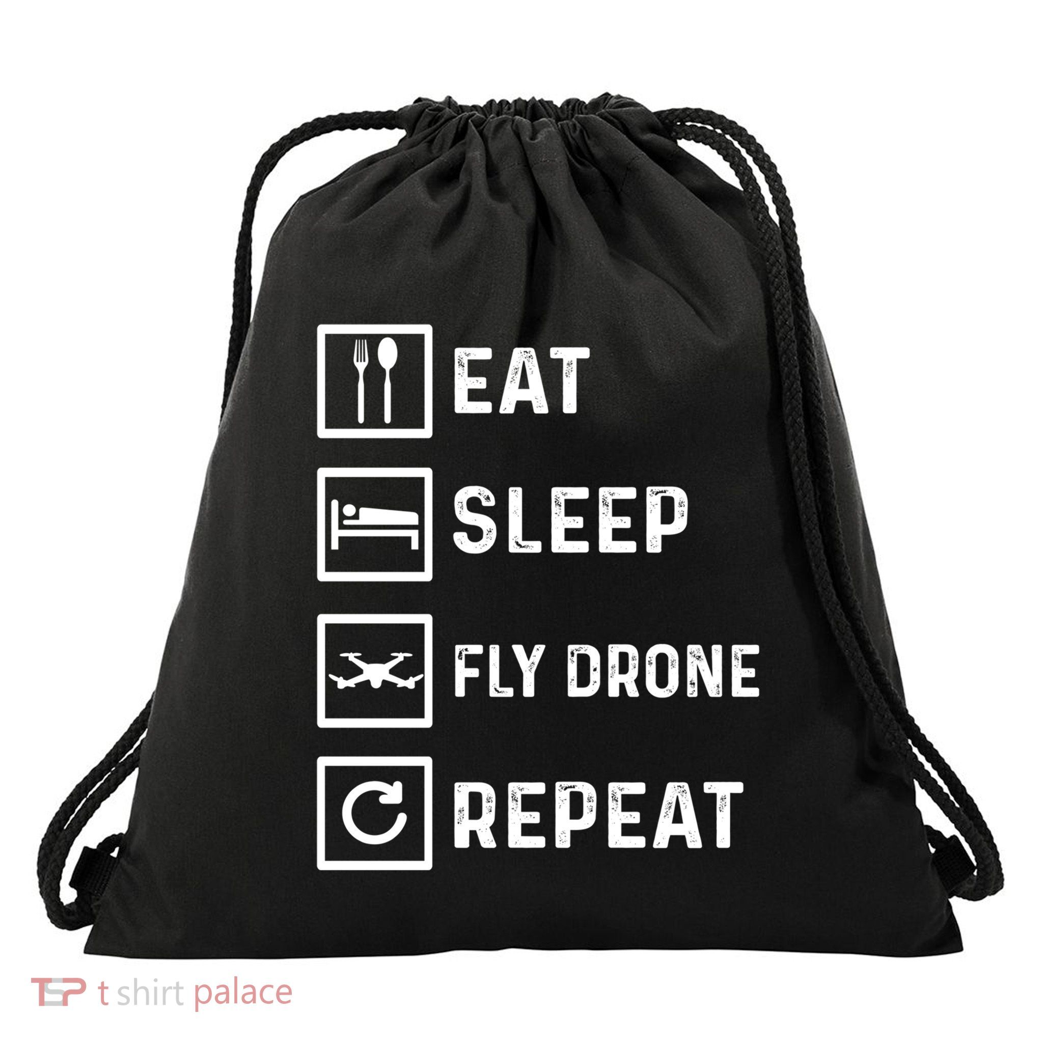 Funny Drone Flying Day Design Drones Pilot Gift Drawstring Bag