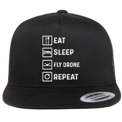 Funny Drone Flying Day Design Drones Pilot Gift Flatbill Hat
