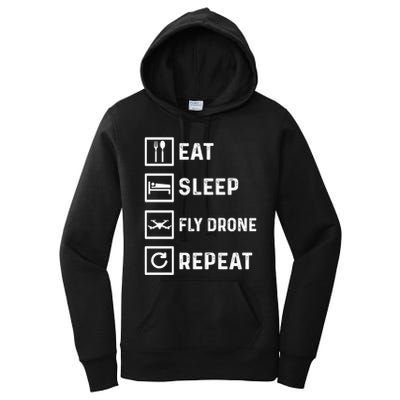 Funny Drone Flying Day Design Drones Pilot Gift Women's Pullover Hoodie
